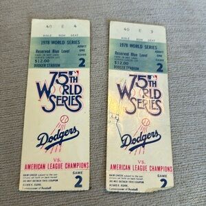 Los Angeles Dodgers 1978 World Series Game 2 ticket Yankees